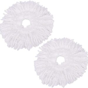 2 Pack Replacement Mop Heads Refill for 360° Rotating Round Spin Magic Microfibre