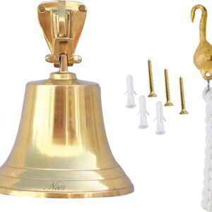 Last Orders Bell - Wall Mounted Ship Bell for Service, Reception, Hotel, Bar - Brass Nautical Decor (5")